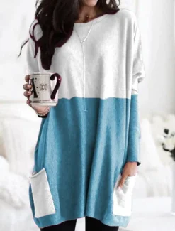 Women's Mini Dress T Shirt Dress Tee Dress Shift Dress Casual Outdoor Daily Holiday Regular Fit Plain Long Sleeve V Neck White Pink Navy Blue Blue Summer Women T Shirt Dresses