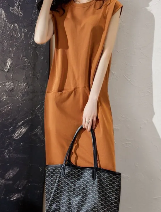 Discount Women's Mini Dress T Shirt Dress Tee Dress Shift Dress Summer Dress Casual Daily Regular Fit Solid Color Sleeveless Crew Neck Black Khaki Summer Women Sundresses