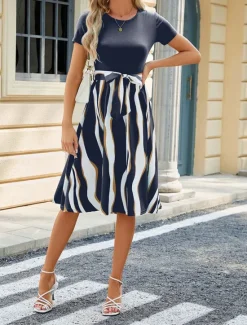 Hot Women's Mini Dress T Shirt Dress Tee Dress A Line Dress Athletic Dress Casual Vacation Street Casual Regular Fit Graphic Short Sleeve Crew Neck Black Wine Navy Blue Sky Blue Summer Women T Shirt Dresses