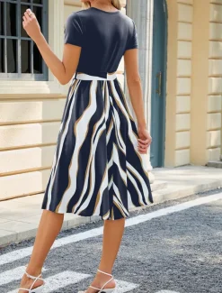 Hot Women's Mini Dress T Shirt Dress Tee Dress A Line Dress Athletic Dress Casual Vacation Street Casual Regular Fit Graphic Short Sleeve Crew Neck Black Wine Navy Blue Sky Blue Summer Women T Shirt Dresses