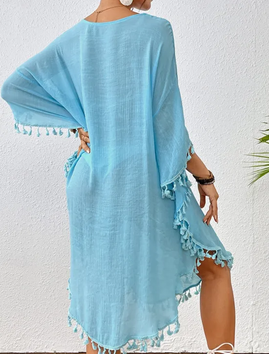 Best Women's Mini Dress White Dress Lace Dress Shirt Dress Summer Dress Streetwear Basic Casual Vacation Street Holiday Regular Fit 3/4 Length Sleeve Crew Neck Black White Blue Orange Summer Women White Dresses