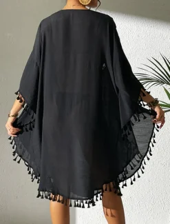 Best Women's Mini Dress White Dress Lace Dress Shirt Dress Summer Dress Streetwear Basic Casual Vacation Street Holiday Regular Fit 3/4 Length Sleeve Crew Neck Black White Blue Orange Summer Women White Dresses