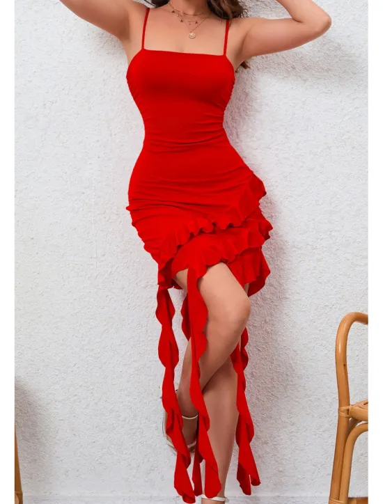 Hot Women's Mini Dress White Dress Graduation Dress Homecoming Dress Bodycon Fashion Birthday Graduation Date Regular Fit Plain Sleeveless Spaghetti Strap Black White Red Purple Summer Women White Dresses