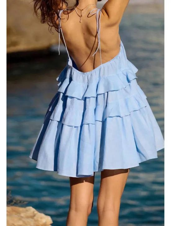 New Women's Mini Dress White Dress Graduation Dress Slip Dress Fashion Outdoor Birthday Graduation Regular Fit Plain Sleeveless Spaghetti Strap White Pink Blue Summer Women White Dresses