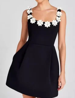 Discount Women's Mini Dress White Dress Casual Dress Tank Dress Basic Casual Vacation Daily Regular Fit Plain Sleeveless Strap Black And White Black White Pink Summer Women Cocktail Dress
