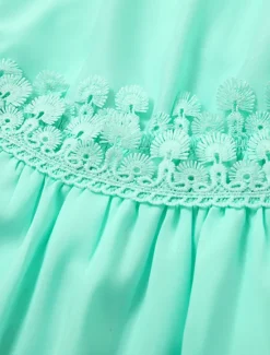 New Women's Mini Dress White Dress Graduation Dress Lace Dress Boho Dress Stylish Basic Modern Vacation Loose Fit Pure Color Half Sleeve Crew Neck Black White Green Light Blue Summer Spring Women White Dresses