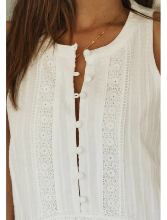 Hot Women's Mini Dress Dress Fashion Modern Birthday Graduation Date Regular Fit Plain Sleeveless Stand Collar Summer Women White Dresses