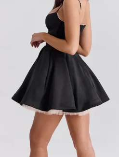Clearance Women's Mini Dress White Dress Graduation Dress Party Dress Fashion Party Birthday Date Regular Fit Plain Sleeveless Spaghetti Strap Black White Pink Red Summer Women White Dresses