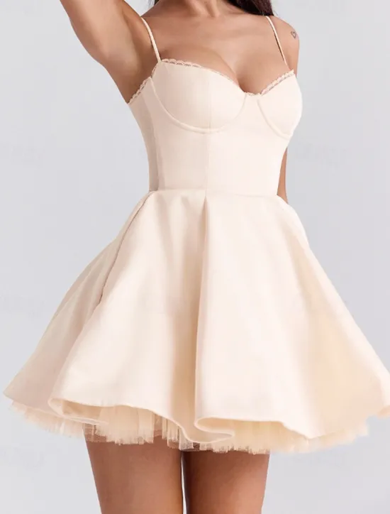 Clearance Women's Mini Dress White Dress Graduation Dress Party Dress Fashion Party Birthday Date Regular Fit Plain Sleeveless Spaghetti Strap Black White Pink Red Summer Women White Dresses