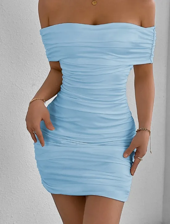 Hot Women's Mini Dress White Dress Graduation Dress Bodycon Fashion Outdoor Graduation Date Regular Fit Plain Short Sleeve Off Shoulder Black White Yellow Red Summer Women White Dresses