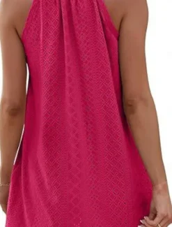 Best Women's Mini Dress White Dress Casual Dress Tank Dress Basic Casual Vacation Daily Regular Fit Plain Sleeveless Halter Neck Black White Pink Sky Blue Summer Women White Dresses