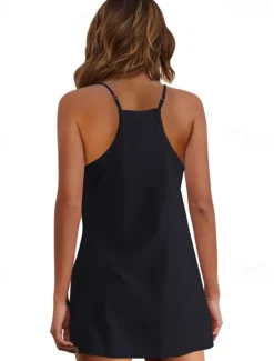 Hot Women's Mini Dress White Dress Graduation Dress Casual Dress Slip Dress Stylish Casual Vacation Daily Date Regular Fit Plain Sleeveless Crew Neck Black White Army Green Summer Spring Women White Dresses