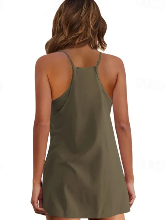 Hot Women's Mini Dress White Dress Graduation Dress Casual Dress Slip Dress Stylish Casual Vacation Daily Date Regular Fit Plain Sleeveless Crew Neck Black White Army Green Summer Spring Women White Dresses