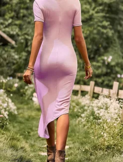 Hot Women's Mini Dress Wrap Dress T Shirt Dress Tee Dress Solid Color Bodycon Dress Casual Vacation Daily Regular Fit Graphic Short Sleeve Crew Neck Black Pink Wine Blue Summer Women T Shirt Dresses