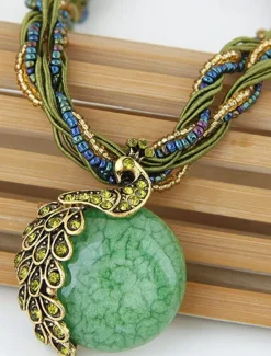 Best Women's necklace Ethnic Style Street Gem Necklaces Women Trendy Jewelry