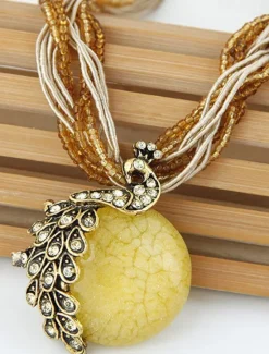 Best Women's necklace Ethnic Style Street Gem Necklaces Women Trendy Jewelry