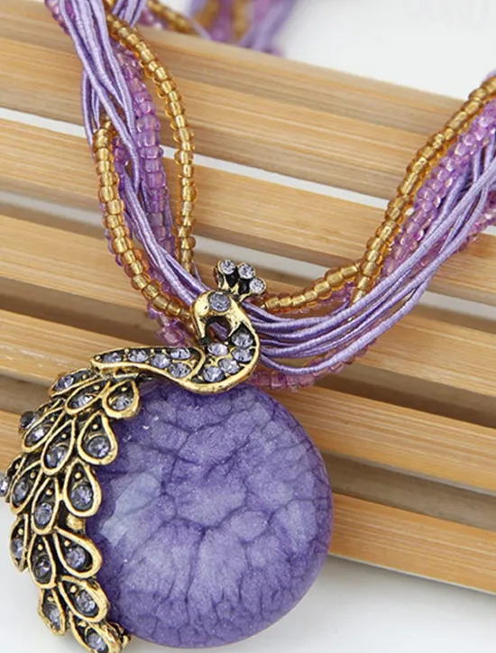 Best Women's necklace Ethnic Style Street Gem Necklaces Women Trendy Jewelry