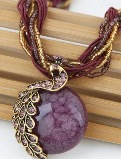 Best Women's necklace Ethnic Style Street Gem Necklaces Women Trendy Jewelry