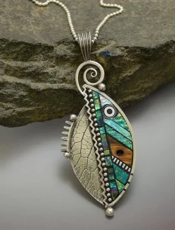 Outlet Women's necklace Vintage Outdoor Leaf Necklaces Women Trendy Jewelry