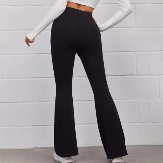 Best Women's Normal Bootcut Flare Flared Pants Fashion Full Length High Waist Plain Wide Leg Comfort Micro-elastic Casual Weekend Black Yellow Red Blue Summer Spring & Fall Regular Fit Women Pants