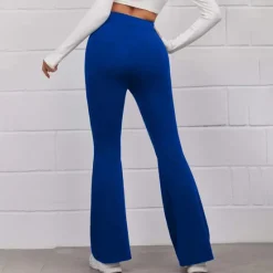 Best Women's Normal Bootcut Flare Flared Pants Fashion Full Length High Waist Plain Wide Leg Comfort Micro-elastic Casual Weekend Black Yellow Red Blue Summer Spring & Fall Regular Fit Women Pants