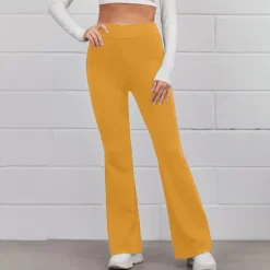 Best Women's Normal Bootcut Flare Flared Pants Fashion Full Length High Waist Plain Wide Leg Comfort Micro-elastic Casual Weekend Black Yellow Red Blue Summer Spring & Fall Regular Fit Women Pants