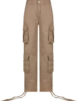 New Women's Normal Cargo Pants Pants Trousers Baggy Pants Fashion Casual Lounge Full Length Mid Waist Plain Maillard Baggy Comfort Micro-elastic Office Black Green Khaki Gray Autumn / Fall Regular Fit Women Pants