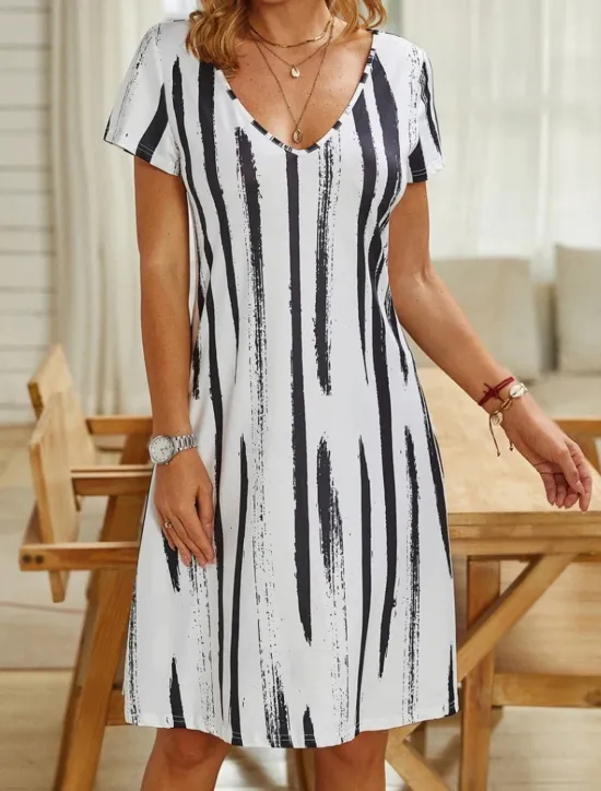 Outlet Women's Normal EU / US Size Midi Dress Long Sleeve Boho Dress Sundress Elegant Dress Elegant Bohemia Tropical Butterfly Sleeve Vacation Home Work Loose Fit Floral Geometric Short Sleeve V Neck Black Women Spring Dresses|Floral Dresses
