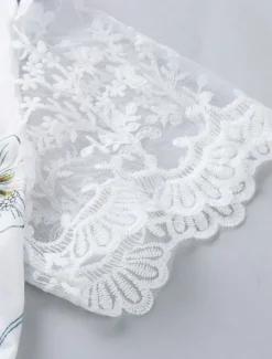 New Women's Normal EU / US Size Midi Dress Long Sleeve Boho Dress Sundress Elegant Dress Elegant Bohemia Tropical Lace Sleeve Party Daily Date Loose Fit Floral Marble Short Sleeve V Neck Light Pink White Women Floral Dresses|Spring Dresses