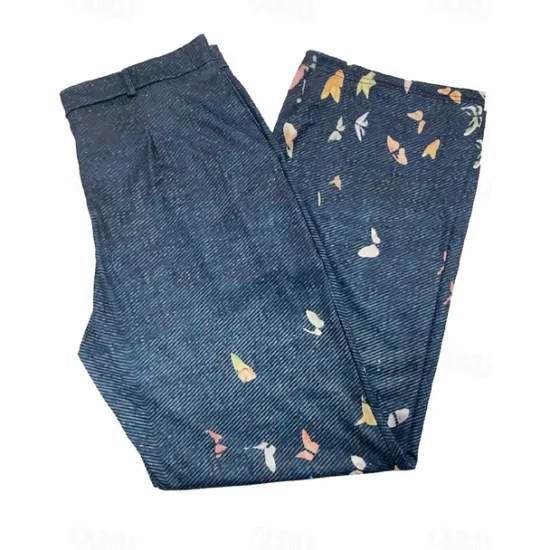 Sale Women's Normal Jeans Flared Pants Bell Bottom 3D Print Full Length Mid Waist Flower / Floral Side Pockets Wide Leg Print Comfort High Elasticity Casual 2 4 6 Summer Spring & Fall Loose Fit Women Pants