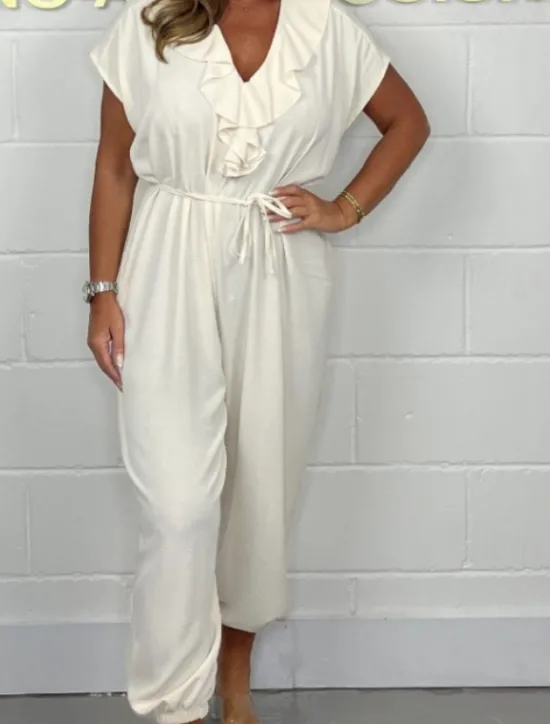 Discount Women's Normal Jumpsuit Skims Solid Color Short Sleeve T-shirt Sleeve Wide Leg V Neck Lace up Daily Regular Fit Black White Army Green Summer Women Jumpsuits