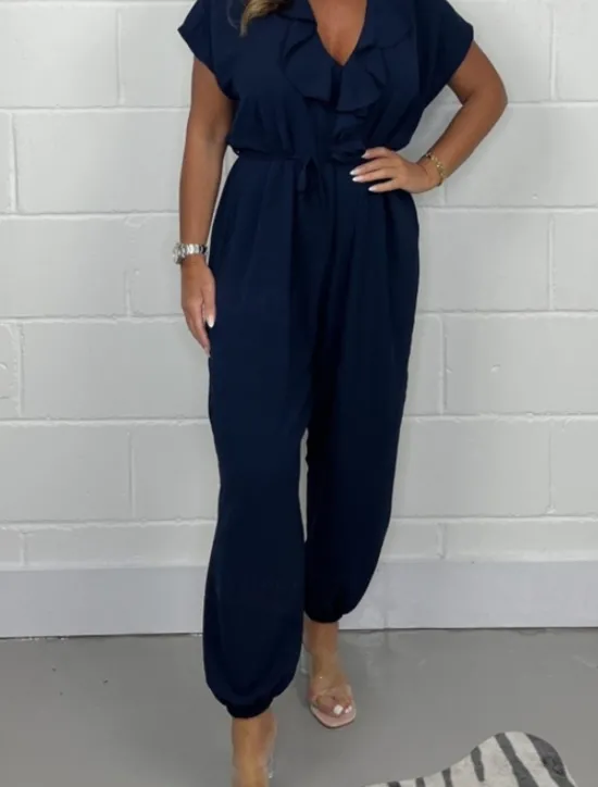 Discount Women's Normal Jumpsuit Skims Solid Color Short Sleeve T-shirt Sleeve Wide Leg V Neck Lace up Daily Regular Fit Black White Army Green Summer Women Jumpsuits