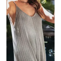 Sale Women's Normal Jumpsuit Streetwear Solid Color Sleeveless V Neck Backless Street Daily Regular Fit Black White Wine Summer Women Jumpsuits