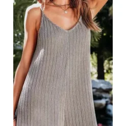 Sale Women's Normal Jumpsuit Streetwear Solid Color Sleeveless V Neck Backless Street Daily Regular Fit Black White Wine Summer Women Jumpsuits