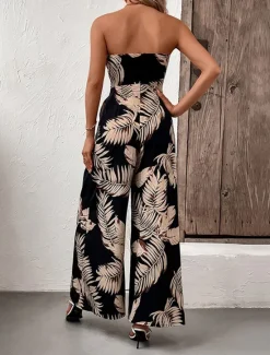 Sale Women's Normal Jumpsuit Streetwear Print Sleeveless Strapless Backless High Waist Street Daily Regular Fit Summer Women Jumpsuits
