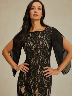 Women's Normal Knee Length Dress Dress Elegant Vintage Split Sleeve Party Wedding Guest Cocktail Party Regular Fit 3/4 Length Sleeve Crew Neck Summer Spring Fall Women Cocktail Dress