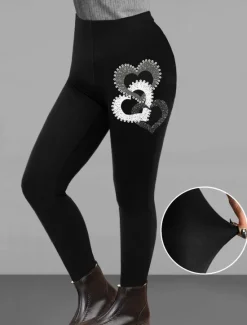 Outlet Women's Normal Leggings Designer Casual Ankle-Length High Rise Gradient Elastic Waist Print Breathability Comfortable High Elasticity Daily Wear Dark Chocolate Brown black Dark red Spring, Fall Women Leggings