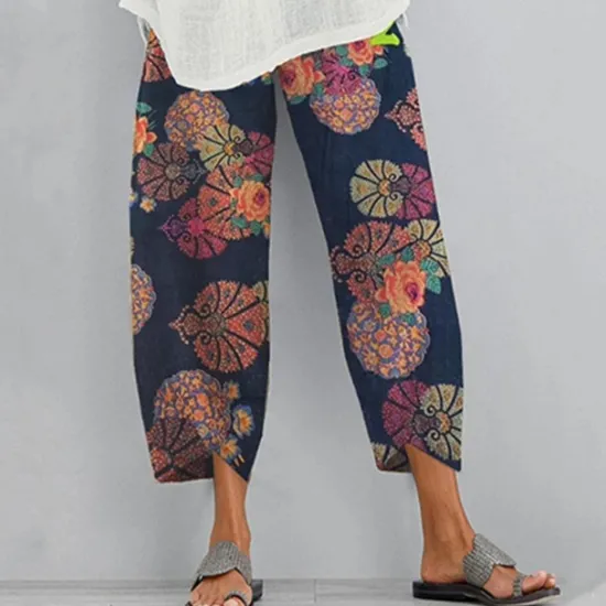 Online Women's Normal Pants Chinos Slacks Basic Casual / Sporty Ankle-Length Mid Waist Graphic Prints Graffiti Pocket Baggy Print Comfort Inelastic Daily Weekend Pink Red Blue Light Blue Summer Women Pants