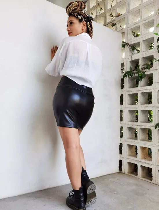 Best Women's Normal Pencil Bodycon Work Skirts Sexy Mini High Waist Skirts Solid Colored Inelastic Holiday Casual Daily Black Red Brown Summer PU Faux Leather Women Skirts