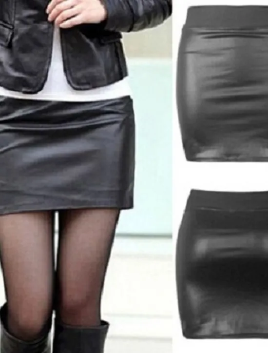 Best Women's Normal Pencil Bodycon Work Skirts Sexy Mini High Waist Skirts Solid Colored Inelastic Holiday Casual Daily Black Red Brown Summer PU Faux Leather Women Skirts