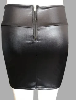 Best Women's Normal Pencil Bodycon Work Skirts Sexy Mini High Waist Skirts Solid Colored Inelastic Holiday Casual Daily Black Red Brown Summer PU Faux Leather Women Skirts
