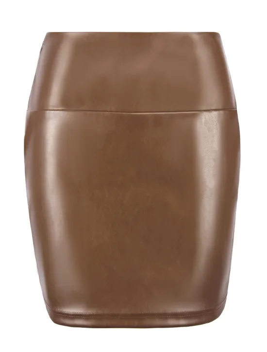Best Women's Normal Pencil Bodycon Work Skirts Sexy Mini High Waist Skirts Solid Colored Inelastic Holiday Casual Daily Black Red Brown Summer PU Faux Leather Women Skirts