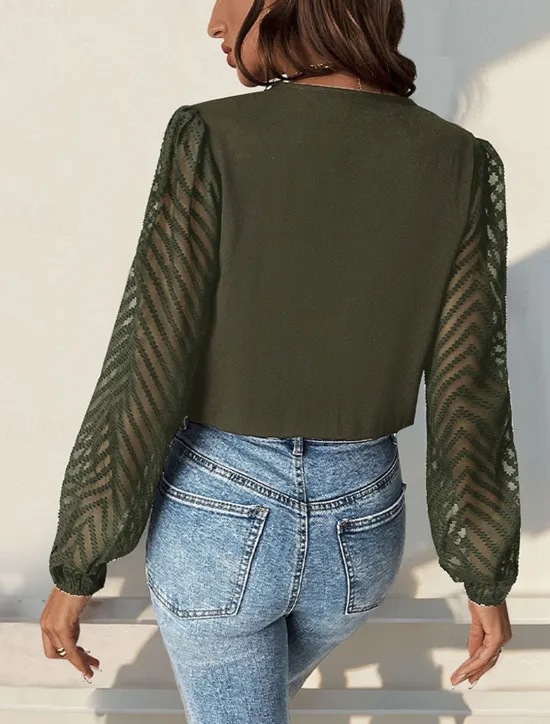 Hot Women's Normal Playsuit Stylish Solid Color Long Sleeve V Neck Party Work Regular Fit Black Red Green Spring Women Bodysuits