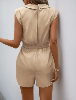 Clearance Women's Normal Romper Active Solid Color Sleeveless V Neck Pocket High Waist Vacation Daily Regular Fit Summer Women Rompers