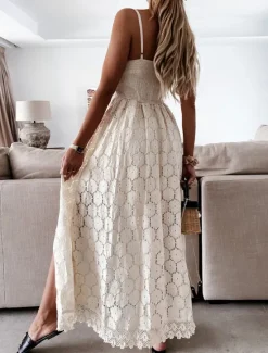 Hot Women's Normal Romper Streetwear Solid Color Sleeveless V Neck Lace Patchwork Street Daily Regular Fit Black White Summer Women Rompers