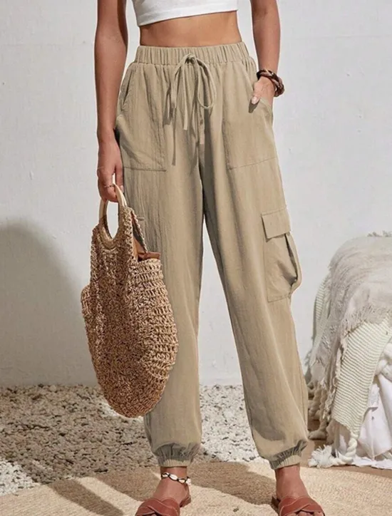 Best Women's Normal Slacks Pants Trousers Harem Pants Fashion Stylish Full Length High Waist Solid Color Street Casual Daily Black Pink Blue Khaki Summer Spring Fall Winter Women Pants
