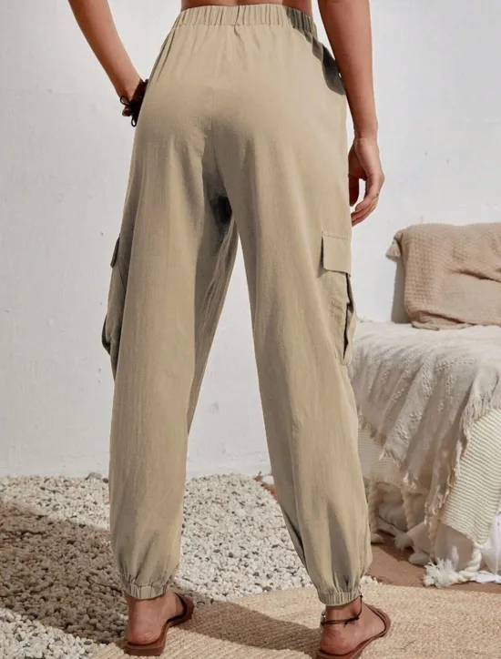 Best Women's Normal Slacks Pants Trousers Harem Pants Fashion Stylish Full Length High Waist Solid Color Street Casual Daily Black Pink Blue Khaki Summer Spring Fall Winter Women Pants