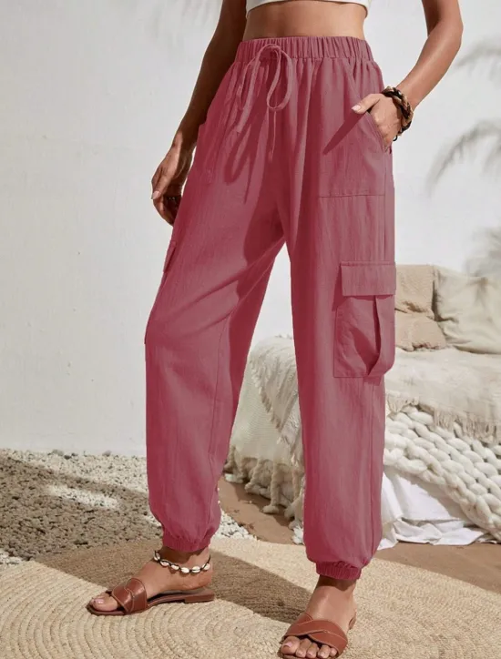 Best Women's Normal Slacks Pants Trousers Harem Pants Fashion Stylish Full Length High Waist Solid Color Street Casual Daily Black Pink Blue Khaki Summer Spring Fall Winter Women Pants