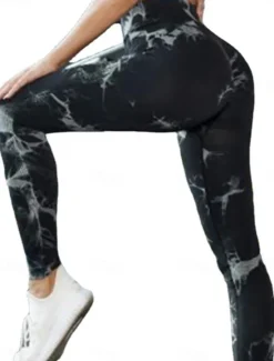 Women's Normal Slim Casual Daily Full Length High Waist Graphic Print Tummy Control Butt Lift Stretchy Sport Black Red Blue Spring Fall Skinny Women Leggings