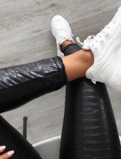 Online Women's Normal Slim Pants Trousers Leggings Fashion Streetwear Full Length High Waist Solid Color Zipper Soft Comfortable Micro-elastic Party Street Going out Fall Winter Regular Fit Women Pants